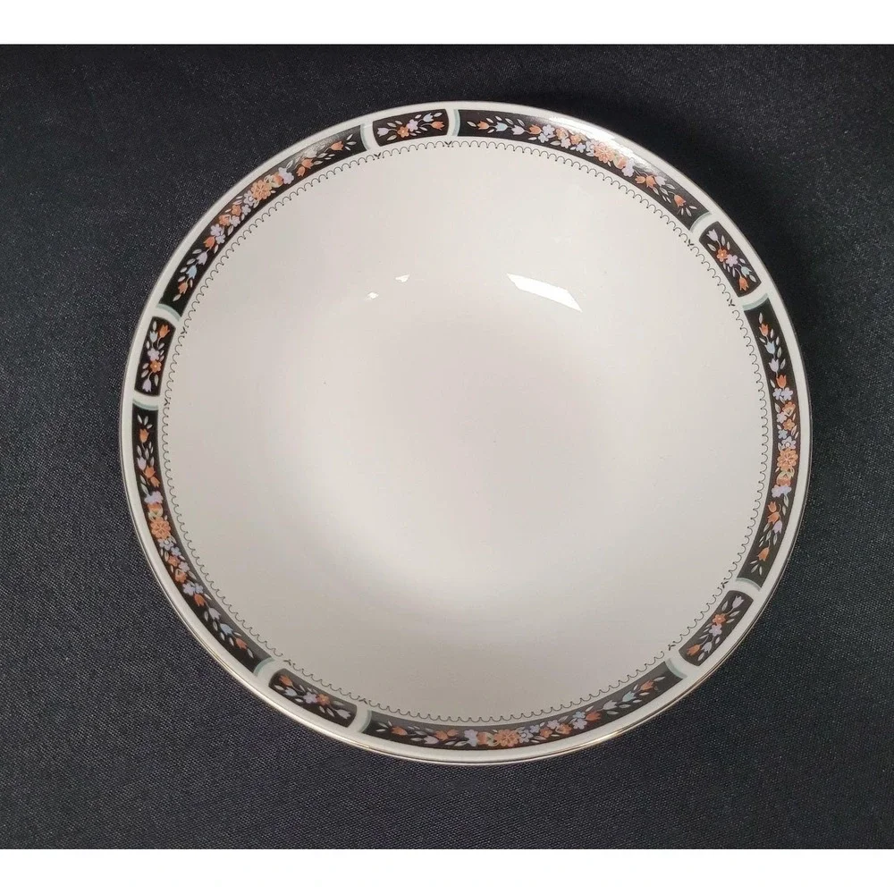 Silverie Fine China 9.5 Inch Serving Bowl (SIV11 Pattern) Vintage 1980s